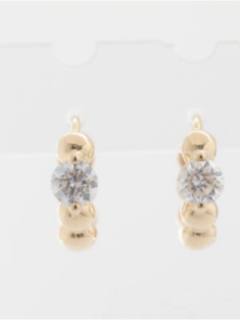 New 10k Yellow Gold and Lab Diamond Huggie Earrings